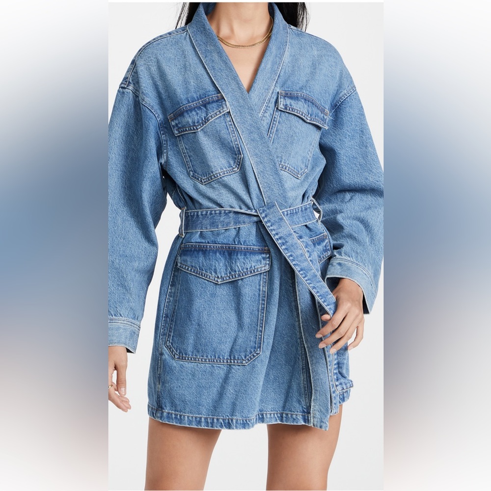 Boyish Light Blue Wrap Denim Dress